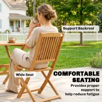 Outsunny Ensemble de jardin en bois FSC 5 pièces pliable Table avec 4 chaises pliantes Design à lames(m-4)