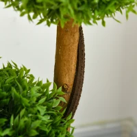 HOMCOM Artificial boxwood tree with 3 bamboo-leaf spheres, pot included, indoor and outdoor, 110 cm height, green(m-8)