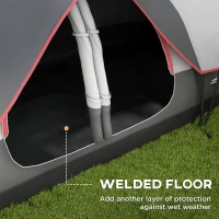 Outsunny Camping Tent for 6-8 Man with 2000mm Waterproof Rainfly and Carry Bag for Fishing Hiking Festival, Grey(m-6)