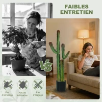 HOMCOM 111 cm Indoor Artificial Plant, Potted Artificial Cactus for Home, Office, Living Room, Bedroom, Green(m-5)