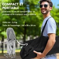 Outsunny Portable Lightweight Folding Camping Chair with Padded Seat, Side Pockets and Carry Bag, Dark Gray(m-7)