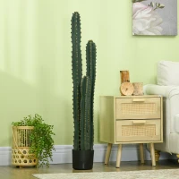 Outsunny High-realism artificial cactus large artificial plant dim. Ø 18 x 120H cm green(m-7)