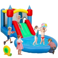 AIYAPLAY Castel Gonflabil Trambulină 4 în 1, Tobogan, 415x205x190cm, Multicolor(m-11)