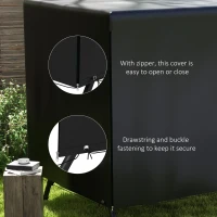 Outsunny Pokrowiec ochronny na meble ogrodowe, 215 cm x 155 cm x 150 cm, Czarny(m-5)