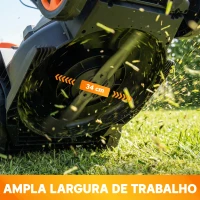Outsunny Cortador de Relva a Bateria Sem Fios 18V com 2 Baterias de 4Ah, Largura de Corte de 34 cm e Função de Mulching, Motor 700 W(m-7)