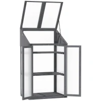 Mini szklarnia drewniana 70x50x120 cm, szare, wczesne siewy(m-7)