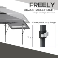 Outsunny 3 x 3m Height Adjustable Pop-Up Gazebo, with Accessories - Grey(m-8)