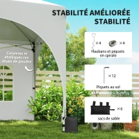 Outsunny Pop-up waterproof UV-resistant gazebo, 6 sidewalls, 6 sandbags, 12 drainage holes, 3 x 6 m, white(m-5)