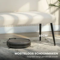 HOMCOM 2-zitsbank, moderne gestoffeerde bank met metalen en houten frame, fluweelachtige stof, Beige(m-7)