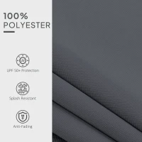 Outsunny Awning Replacement Canopy, Water Resistant UPF 50+ Sun Shade Cover for 3 x 2.5 m Garden Awning (Fabric Only), Grey(m-5)