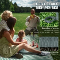 Outsunny Reversible Outdoor Garden Mat 365L x 274l cm Waterproof Leaf Pattern with Carry Bag, Green Cream(m-8)