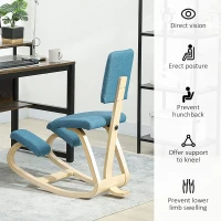 HOMCOM Ergonomiczne krzesło klęcznik, zdrowotne krzesło dla domu, biura, medytacji, ciemnoniebieskie(m-5)