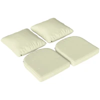 Outsunny Set of 2 Seat and Back Cushions, Indoor and Outdoor Seat and Back Cushions, Cream(m-11)