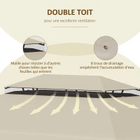 Outsunny Replacement Roof for Pavilion Gazebo Tent Replacement Top Garden Gazebo Polyester Fabric 4 x 3 m Beige(m-5)