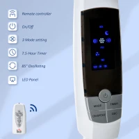 HOMCOM Wentylator stojący 138 cm, pilot, timer 5h, stal, biały(m-4)