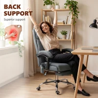 Vinsetto High Back Vibration Massage Office Chair with Footrest, Heated, Grey(m-5)