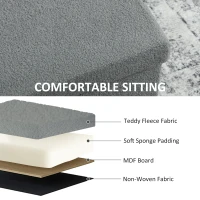 HOMCOM Stołek do Przechowywania, Tapicerowana Ławka z Miejscem do Przechowywania i Pokrywą dla Salonu, Sypialni, Korytarza, Ciemnoszary(m-6)