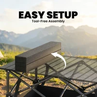 Outsunny Składany, zwijany stół piknikowy, przenośny stół kempingowy z siatką i torbą transportową, na zewnątrz, czarny(m-7)