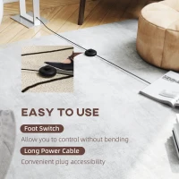 HOMCOM LED Floor Lamp, 150 cm Dimmable Standing Lamp with Linen Shade and Foot Switch, Modern Minimalist Tall Night Light with Metal Base for Living Room, Bedroom, Office, White(m-7)