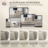 HOMCOM 2-zitsbank, kleine chenille-bank met vleugelrug, dikke zitting, rubberhouten poten, Beige(m-7)