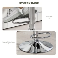 HOMCOM PU Leather Upholstered Swivel Bar Stool, Height Adjustable with Back, Armrest, Footrest, Green(m-6)