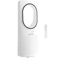 HOMCOM Bladeless Turmventilator für Schlafzimmer, 36 dB Standventilator mit 45° Oszillation, 3 Geschwindigkeiten, 3 Modi, 15-Stunden-Timer, Weiß