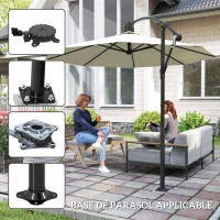 Outsunny Rectangular In-Ground Metal Parasol Base for Patio Pool 16.5 x 16.5 x 40 cm Dark gray(m-5)