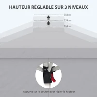 Outsunny Pop-up Folding Party Gazebo 3 x 3 Adjustable Height with Sidewalls, Vents, Windows and Wheeled Carry Bag(m-5)