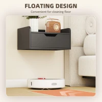 HOMCOM Floating Nightstands Set of 2, Wall Mounted Bedside Table with Drawer for Bedroom, Black(m-5)