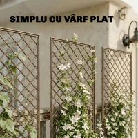 Outsunny Grilaj de Grădină, Pergolă cu Răchită de 8mm, Partea Superioară Plată, Finisaj Natural(m-5)