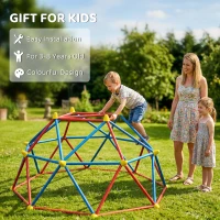 Outsunny 6 FT Toddler Outdoor Climbing Frame, with Rust and UV-Resistant Steel, for 1-4 Kids Ages 3-8 Years - Multicoloured(m-7)