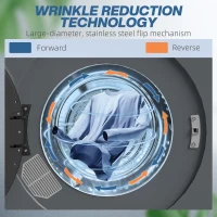 HOMCOM Suszarka do ubrań, 6 programów, 40-60°C, pojemność 4 kg, kompaktowa, obsługa dotykowa, Szary(m-6)