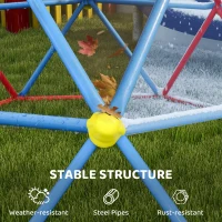 Outsunny 6 FT Toddler Outdoor Climbing Frame, with Rust and UV-Resistant Steel, for 1-4 Kids Ages 3-8 Years - Multicoloured(m-5)