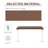 Outsunny Samodzielna markiza, regulowany kąt nachylenia, korbka, stelaż metalowy, odporny na warunki atmosferyczne, 4x3m, Krem(m-4)