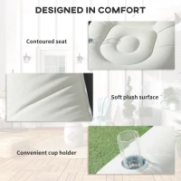 Outsunny Inflatable Tub Chair and Footstool, Grey(m-5)