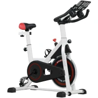 HOMCOM Rower treningowy, regulowany opór, do 120 kg, stalowy, 103x53x100-114 cm, biało-czarny(m-10)