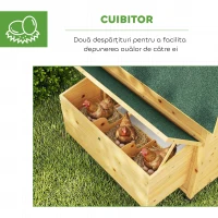 PawHut Coteț din Lemn pentru Găini, Acoperiș Impermeabil, 150x100x96.5 cm, Galben(m-6)