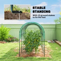 Outsunny Tunel foliowy zimowy z zakrzywionym dachem, kotwami, 400 x 120 x 170 cm, zielony(m-6)