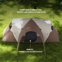 Outsunny Family Camping Tent 5-6 People Waterproof Lightweight Ventilated with Carry Bag, dim. 550L x 300l x 198H cm(m-6)