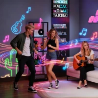 HOMCOM RGB lampa podłogowa z szklanymi półkami, sterowana pilotem, synchronizacja z muzyką, czarna(m-6)