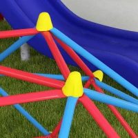 Outsunny Cúpula de Escalada Juego de Cúpula Geométrica para 3-8 Años con Marco de Metálico Carga 180 kg Ø183x90 cm Rojo y Azul(m-9)