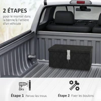 HOMCOM Storage Box - Aluminum Toolbox -  alu. key lock - dim. 50L x 15.5l x 20.5H cm(m-6)