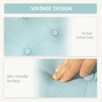 HOMCOM Ławka tapicerowana z pojemnikiem, podłokietniki, drewno, poliester(m-6)