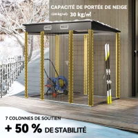 Outsunny Abri de jardin 2,3m² - pour Outils - cabanon Porte verrouillable - dim. 191L x 130P x 166,5-183H cm - acier(m-5)