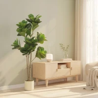 HOMCOM 180cm Artificial Fiddle Leaf Fig Tree - Green(m-9)