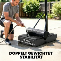 SPORTNOW Basketballkorb Outdoor 235-305cm schnell Höhenverstellbar, mit 110x70cm bruchsichere Rückwand 2 Rädern & Gewichtssack(m-5)