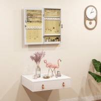 HOMCOM Jewelry Cabinet, Jewelry Storage Cabinet with Mirror, White(m-9)