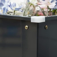 Outsunny Raised square planter bed with drainage hole galvanized steel 100 x 30 x 80 cm black(m-7)