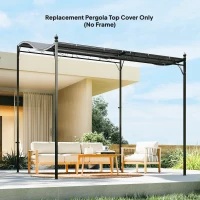 Outsunny Zastępczy dach do pergoli, osłona przeciwsłoneczna do zadaszenia tarasu, 298 x 293 cm, ciemnoszara(m-9)