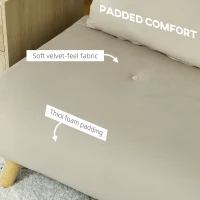 Sofa rozkładana 130x78 cm z poduszką lędźwiową, szare(m-6)